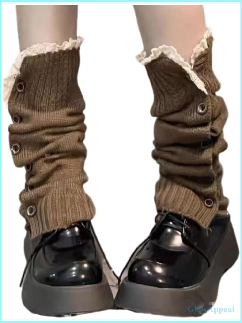 Vintage Y2K Knit Leg Warmers Button Detail High Knee Socks